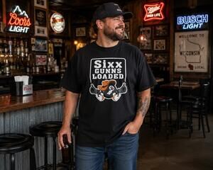 Hanes 2XL Black Cotton Graphic T-Shirt Local Bar Band Sixx Gunns Loaded Merch WI